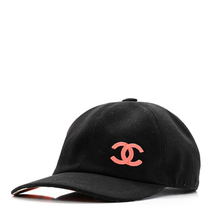 Chanel Cotton CC Cap Hat Black Coral 1 of 12
