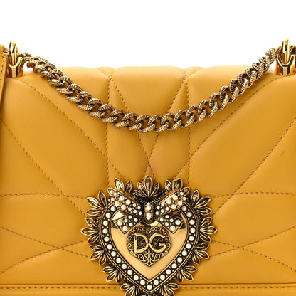 Dolce & Gabbana Calfskin Medium Devotion Crossbody Bag Yellow 8 of 9