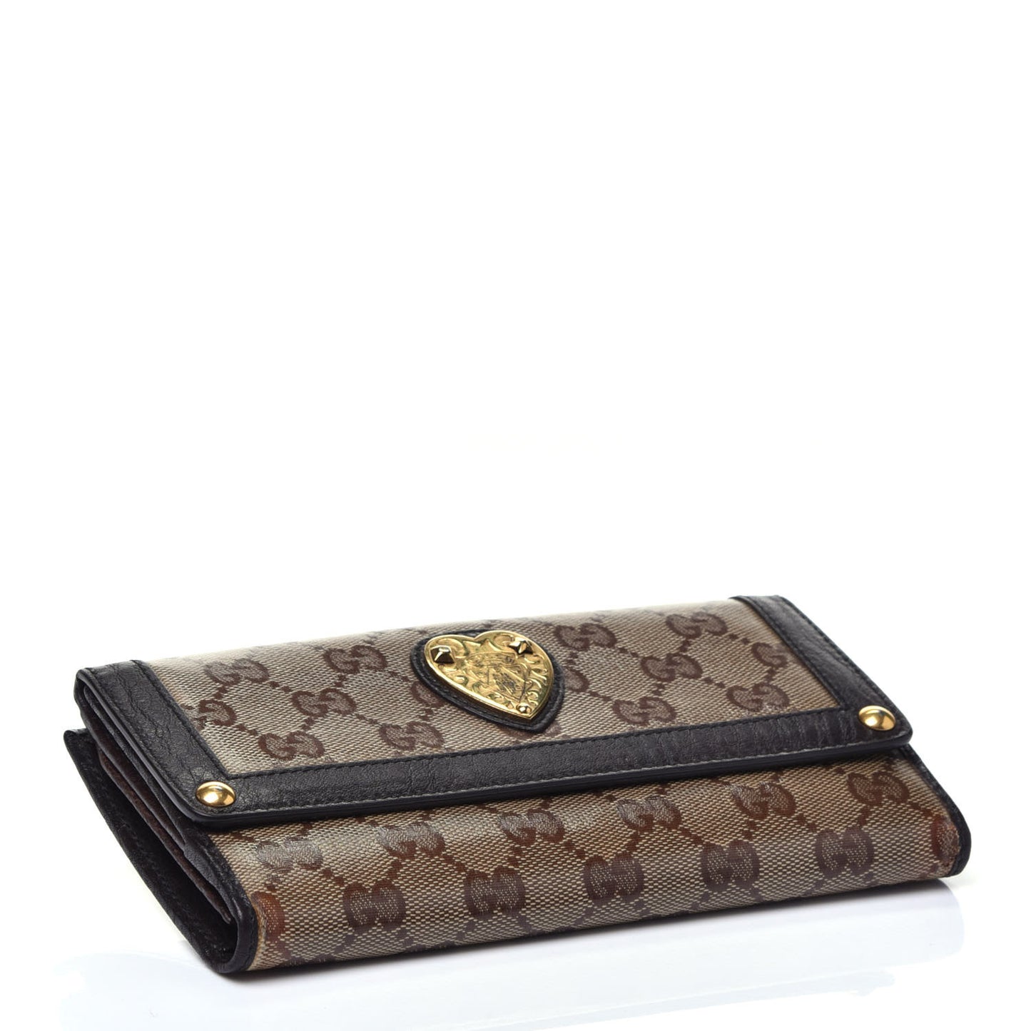 Crystal Monogram Babouska Continental Flap Wallet Brown