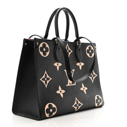 Louis Vuitton Empreinte Monogram Giant Onthego MM Black Beige 3 of 9