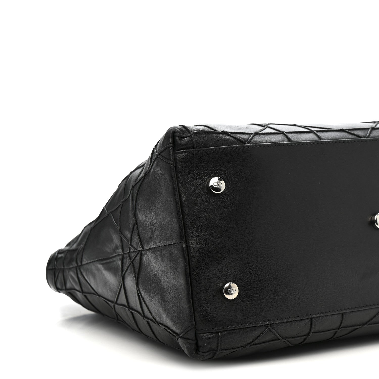 Christian Dior Lambskin Cannage Medium Granville Tote Black 10 of 12