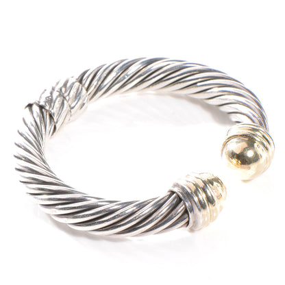 David Yurman Sterling Silver 14K Yellow Gold 10mm Cable Classics Bracelet 3 of 4