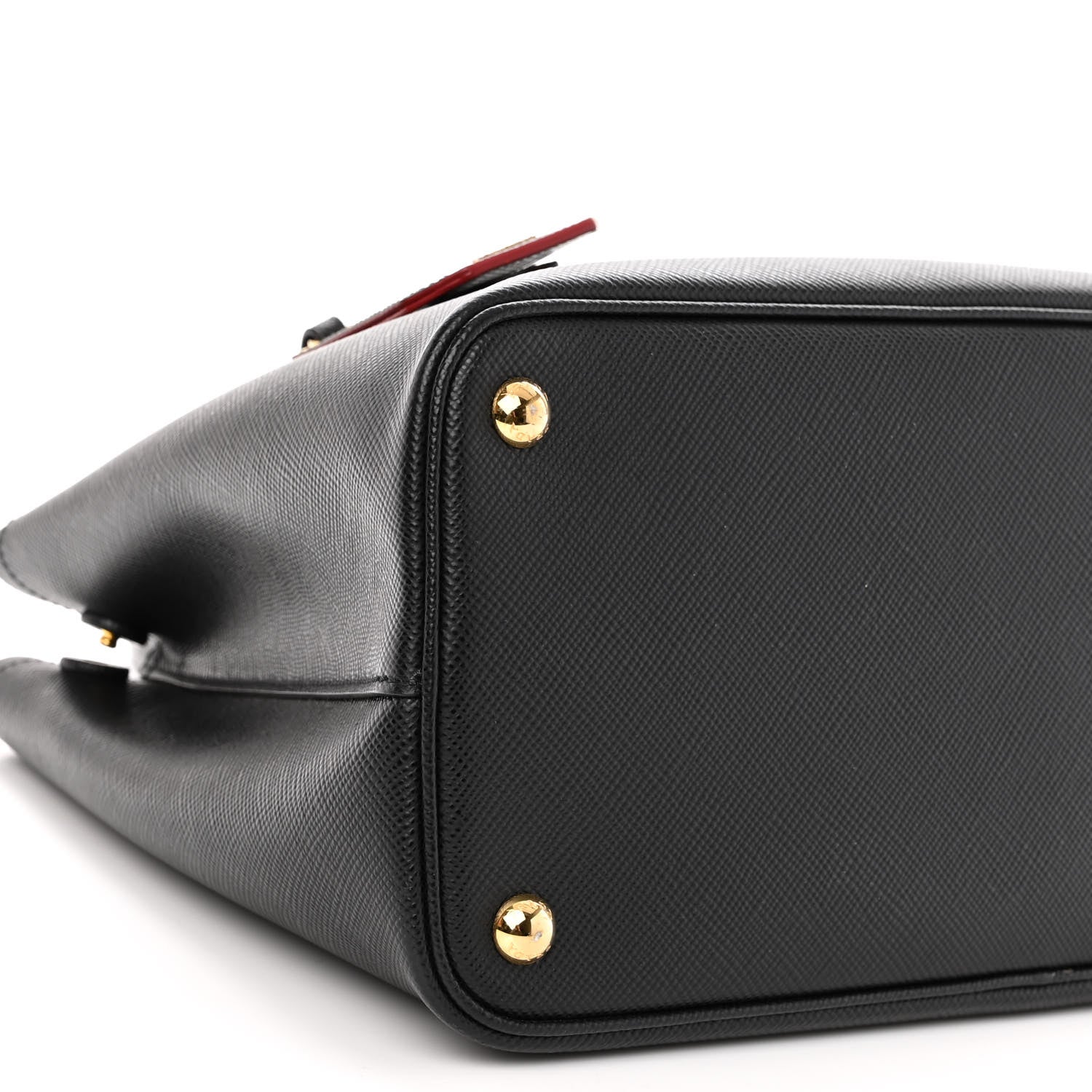 Prada Saffiano Cuir Medium Double Bag Black Fuoco 8 of 10