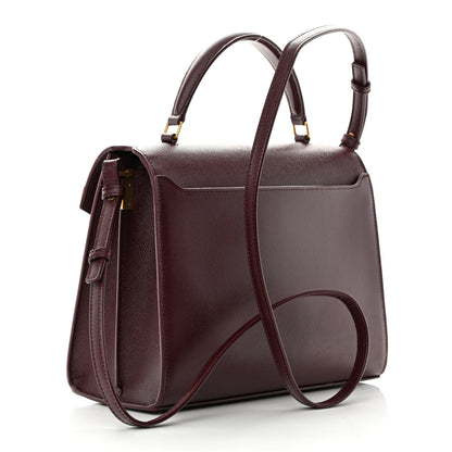 Saint Laurent Grain de Poudre Medium Classic Monogram Cassandra Top Handle Rouge Legion 2 of 12