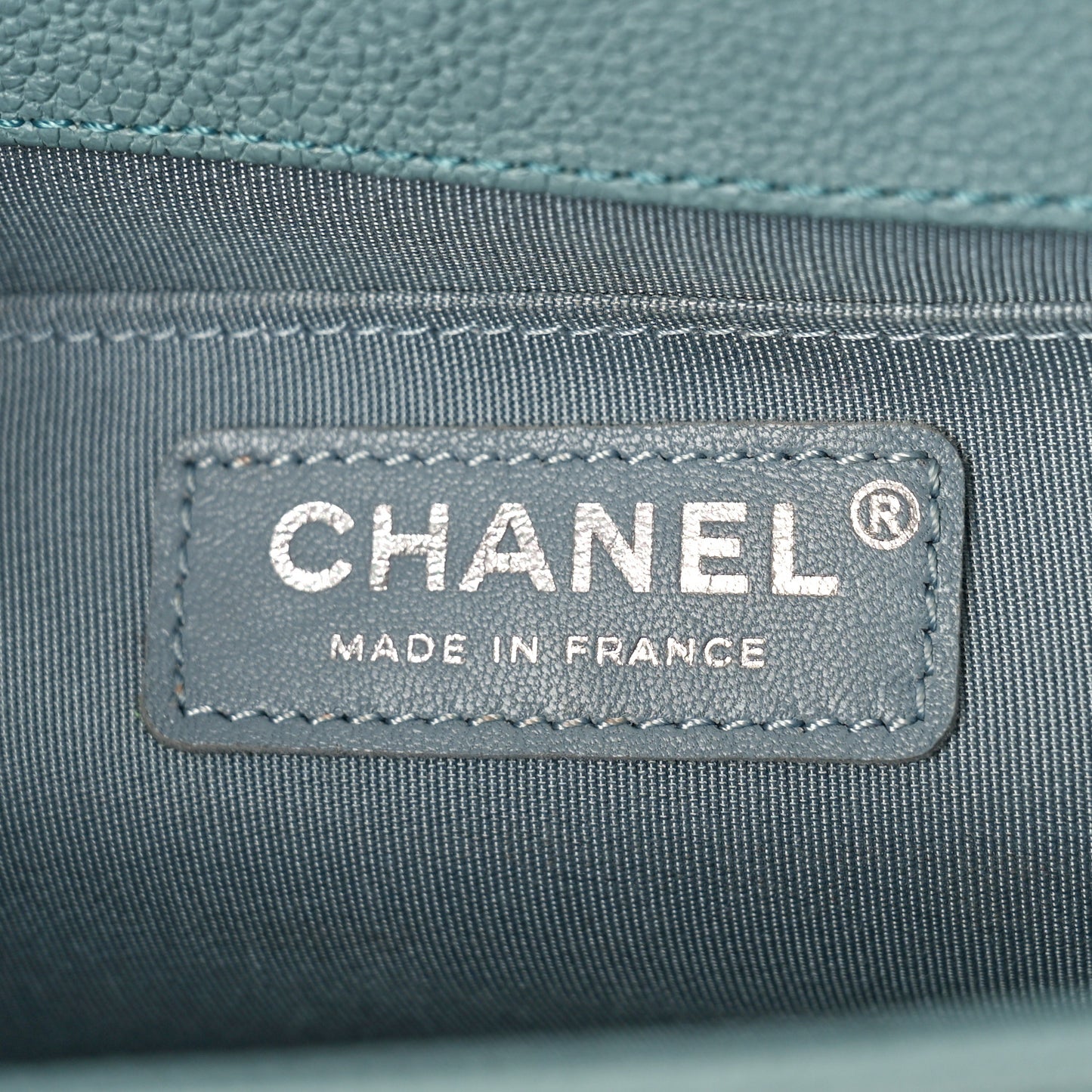 Caviar Quilted Medium Boy Flap Light Blue