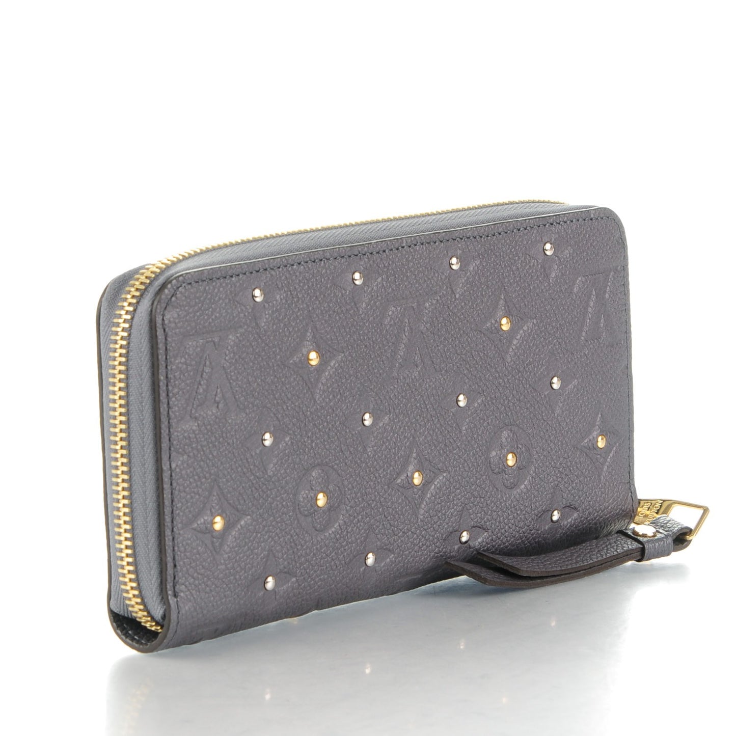 Studded Empreinte Zippy Wallet Gris Silver