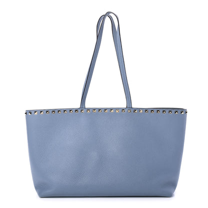 Valentino Garavani Grained Calfskin Small Rockstud Shoulder Tote Niagara 1 of 4