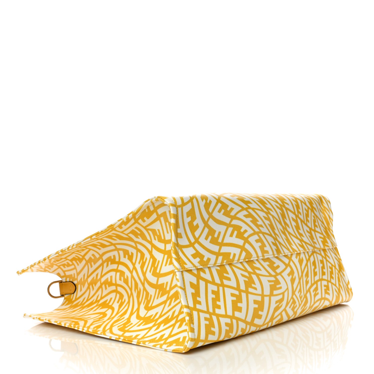 Fendi X SARAH COLEMAN Glazed Canvas Vitello King FF Vertigo Shopping Tote Bag Mimosa White 4 of 10
