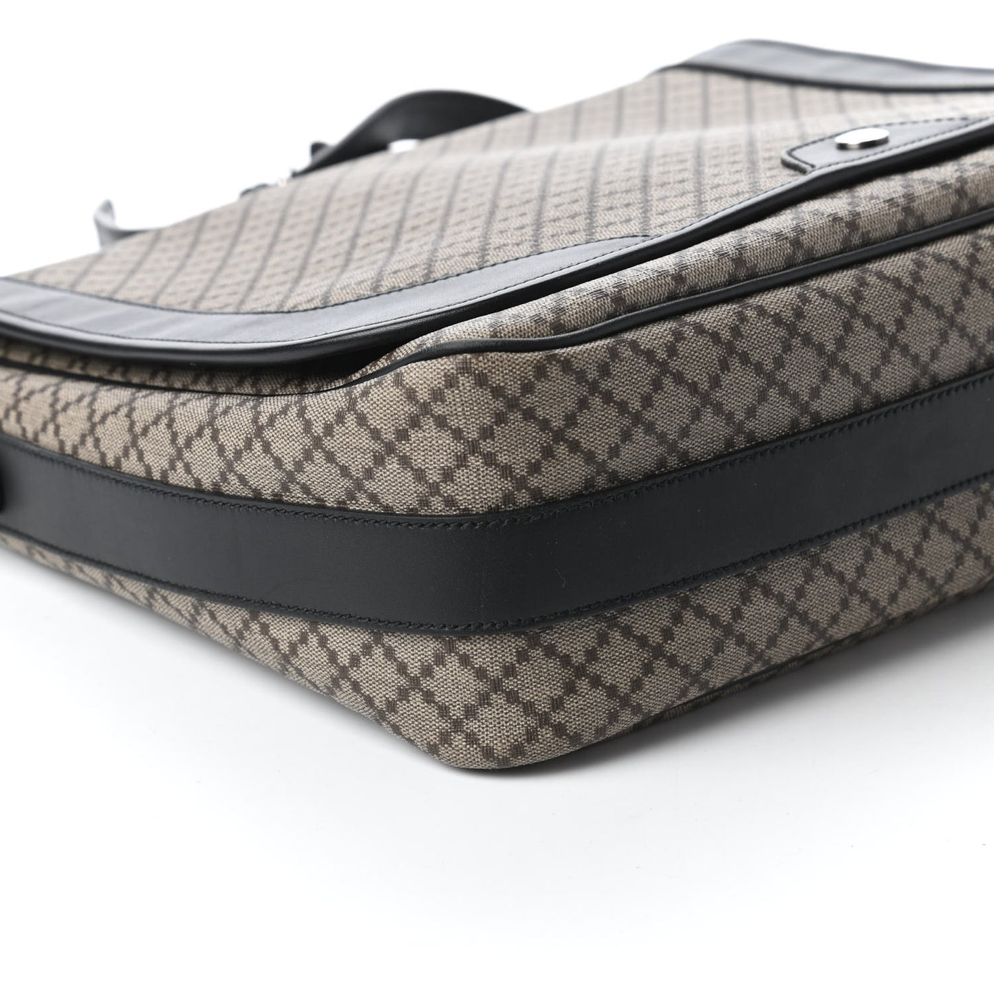 Diamante Large Flap Messenger Bag Beige Black