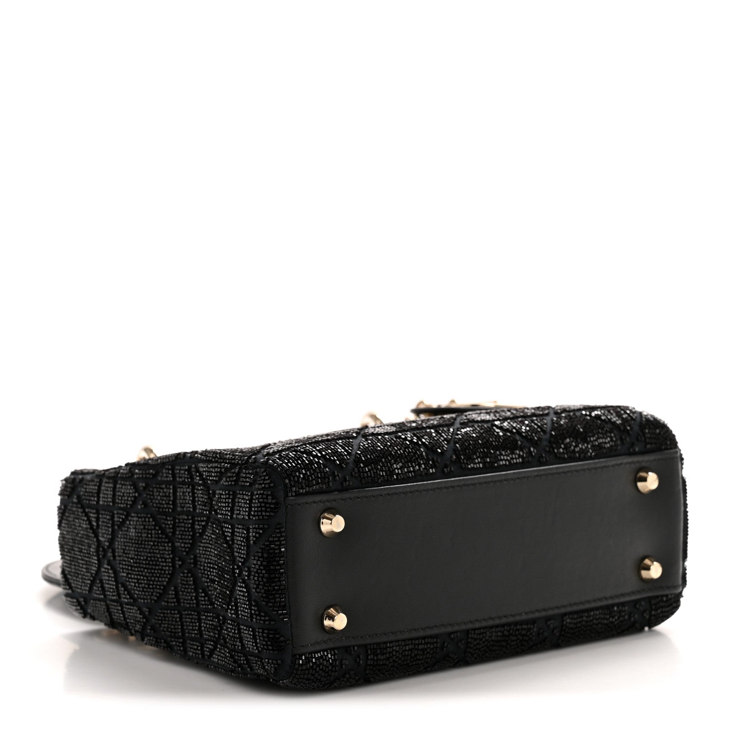 Christian Dior Lambskin Cannage Beaded Embroidery Mini Lady Dior Black 4 of 13