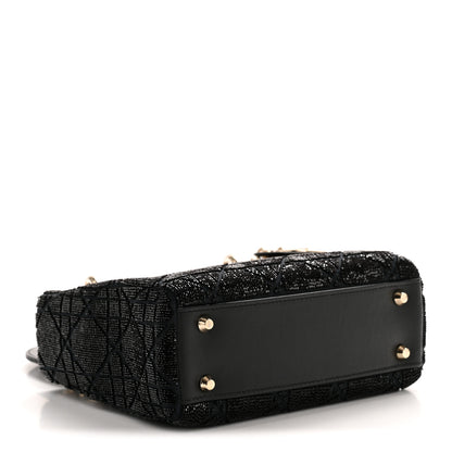 Christian Dior Lambskin Cannage Beaded Embroidery Mini Lady Dior Black 4 of 13