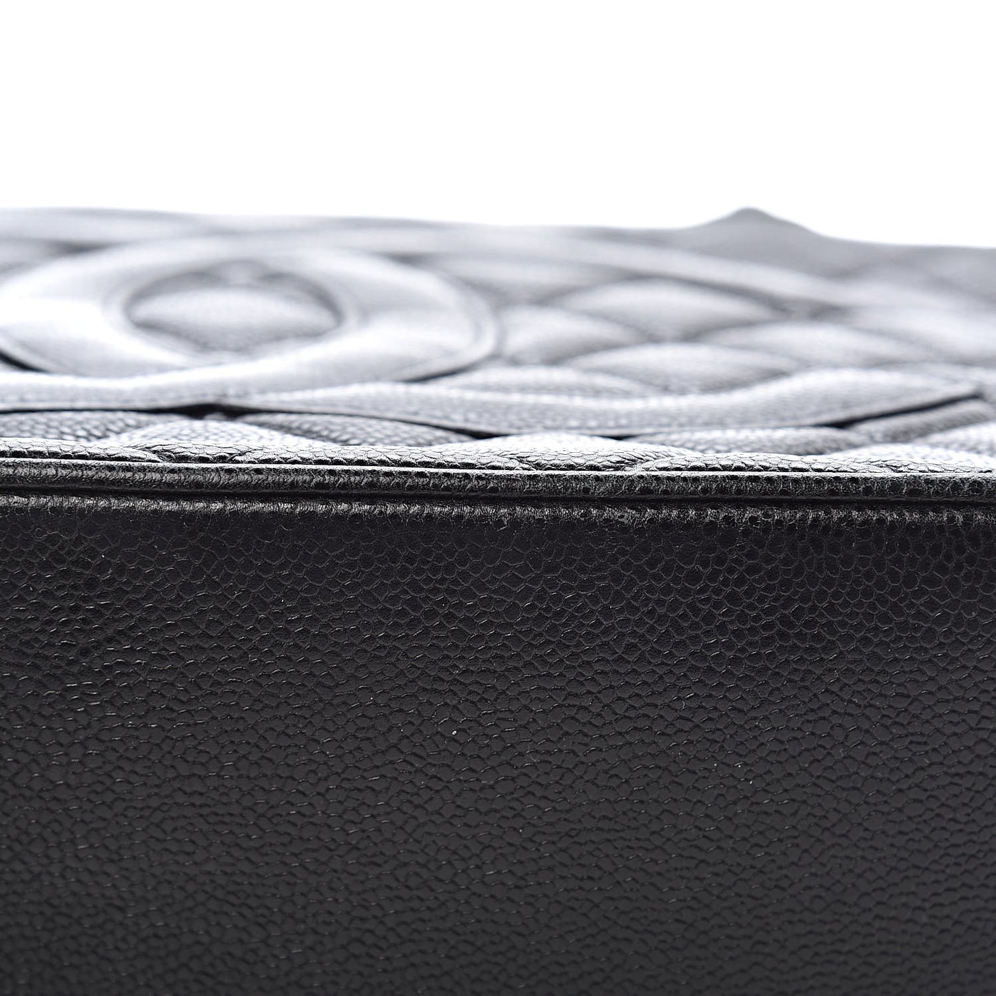 Caviar Quilted Medallion Tote Black