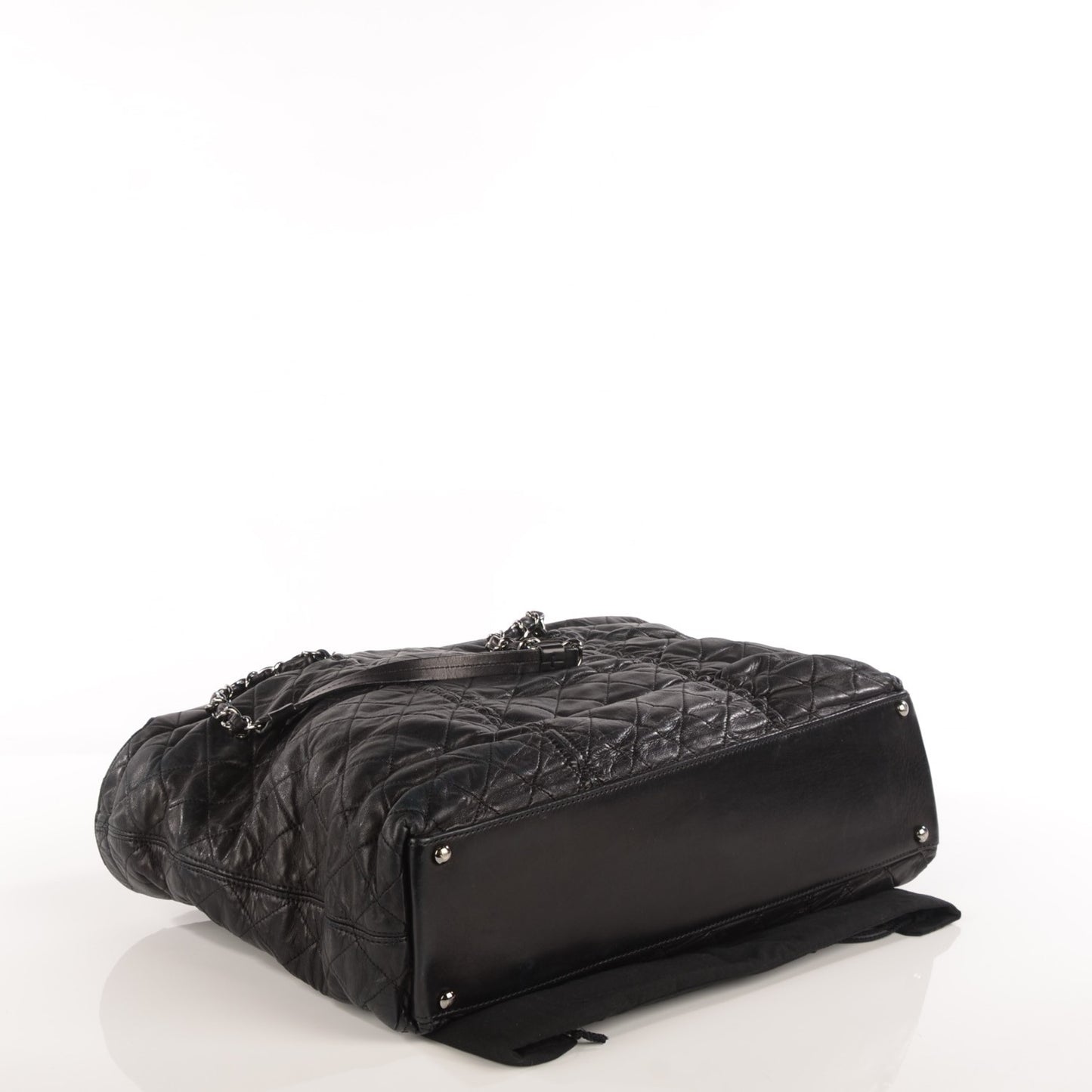 Lambskin Quilted East West Sharpei Tote Black