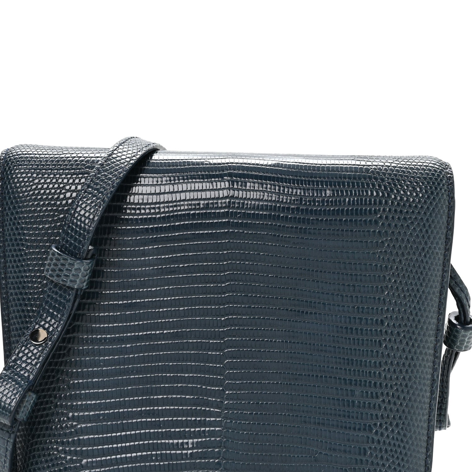 The Row Lizard Large Julien Shoulder Bag Navy 7 of 9