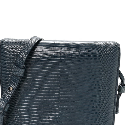 The Row Lizard Large Julien Shoulder Bag Navy 7 of 9