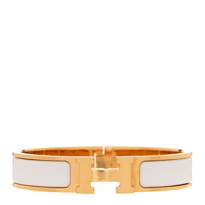 Hermes Enamel Narrow Clic Clac H Bracelet PM White 1 of 4