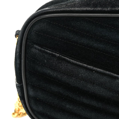Saint Laurent Suede Matelasse Monogram Mini Lou Camera Bag Black 13 of 17