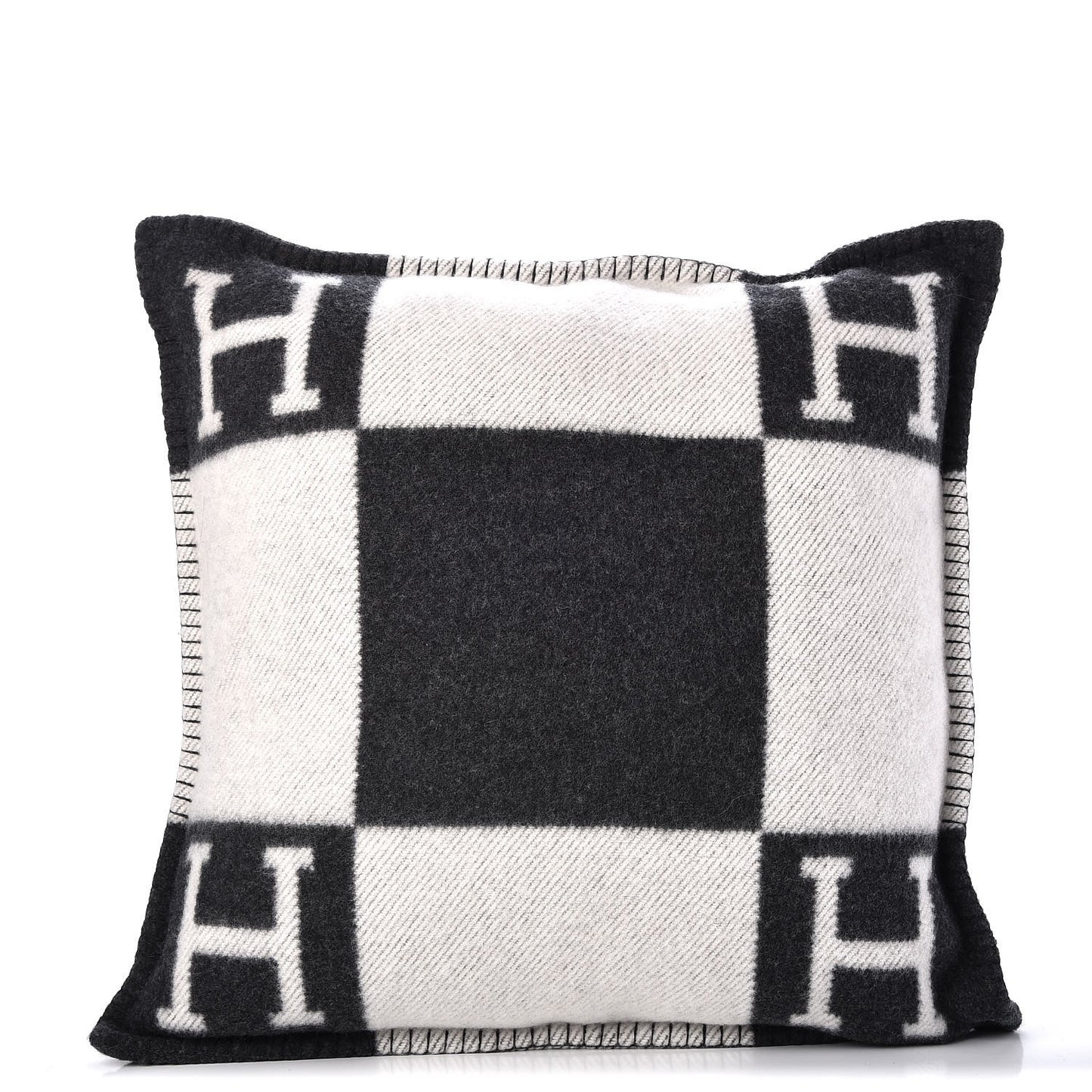 Wool Cashmere Avalon Pillow PM Ecru Gris Fonce