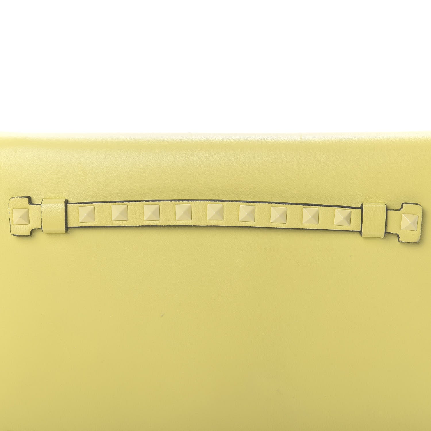 Valentino Garavani Nappa Monochrome Rockstud Wristlet Clutch Soft Yellow 12 of 13