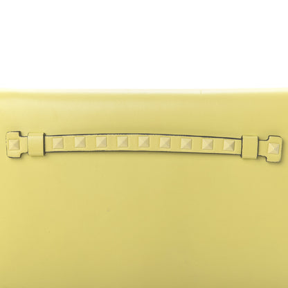 Valentino Garavani Nappa Monochrome Rockstud Wristlet Clutch Soft Yellow 12 of 13