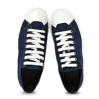 Hermes Denim Womens Cross Sneakers 37 Bleu 2 of 11