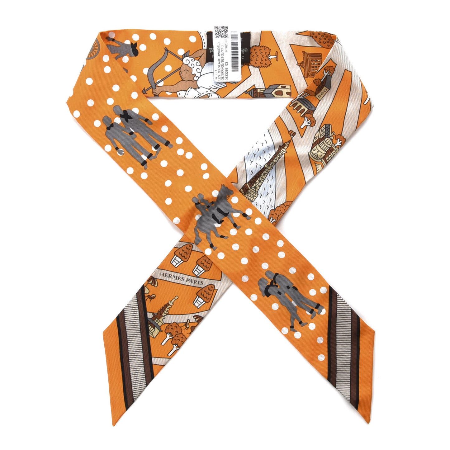 Silk Les Nouveaux Amoureux de Paris Twilly Orange Ciel Beige