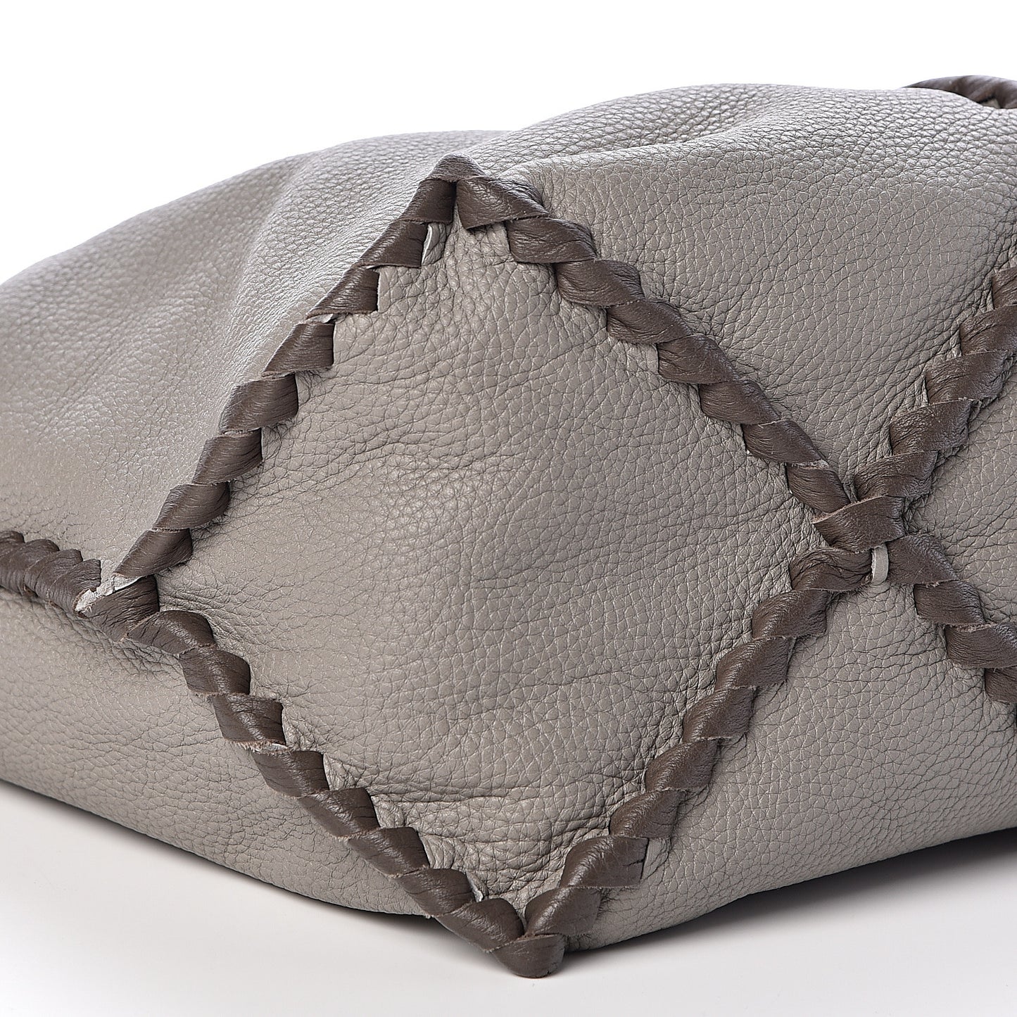 Washed Cervo Deerskin Shoulder Bag Dark Cement New Steel