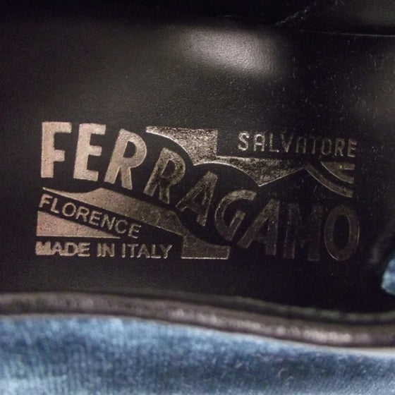 SALVATOREFERRAGAMOVelvetMensShoes8.5DBlue