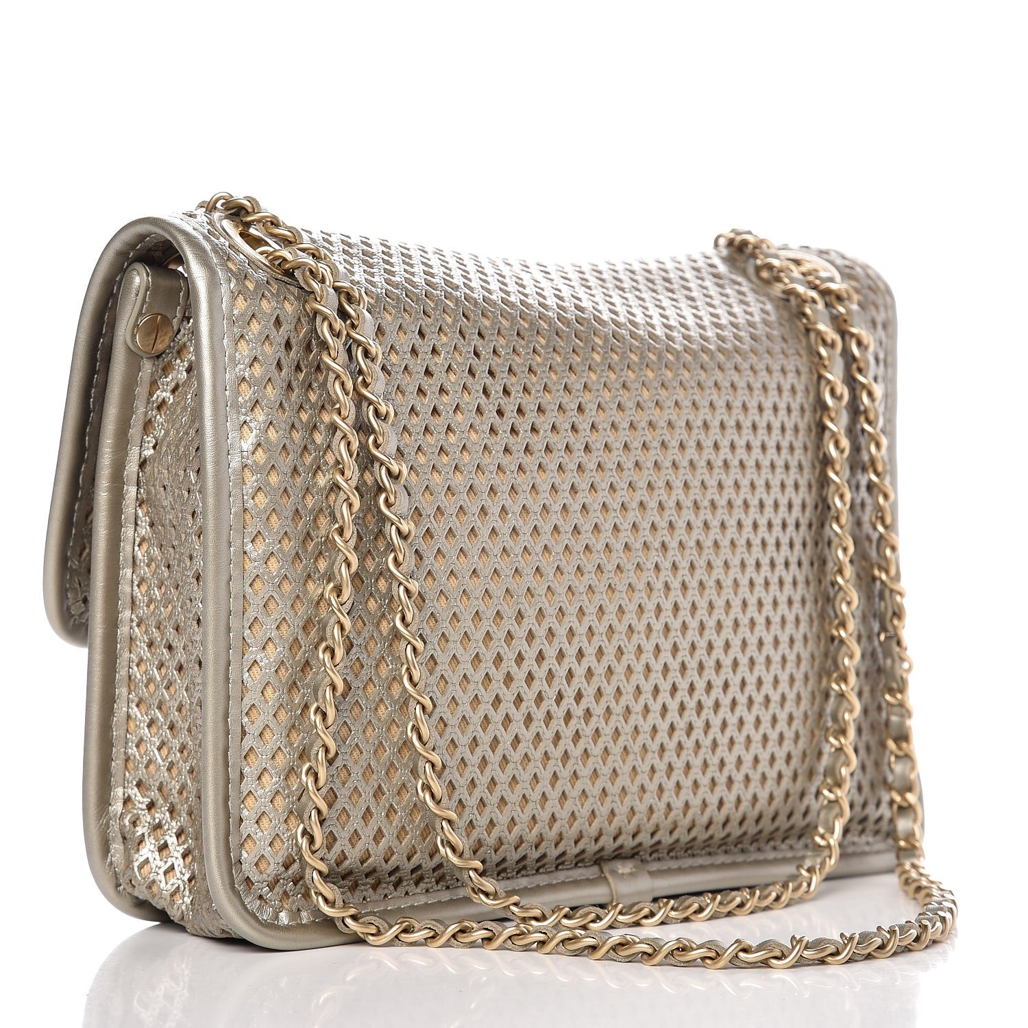 Chanel Metallic Perforated Calfskin Small Up In The Air Flap Light Gold 4 of 8