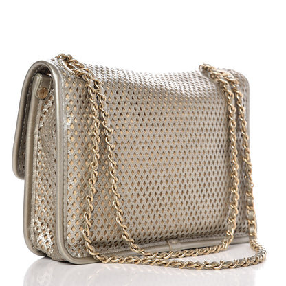 Chanel Metallic Perforated Calfskin Small Up In The Air Flap Light Gold 4 of 8