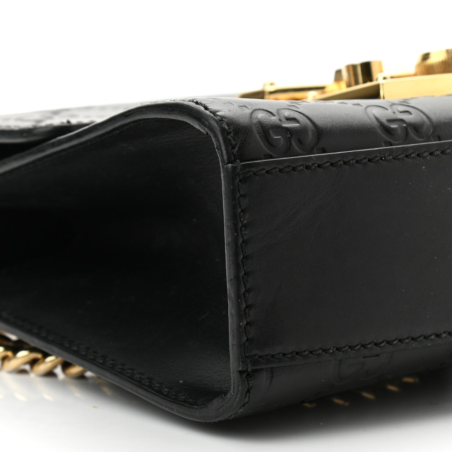 Guccissima Small Padlock Shoulder Bag Black