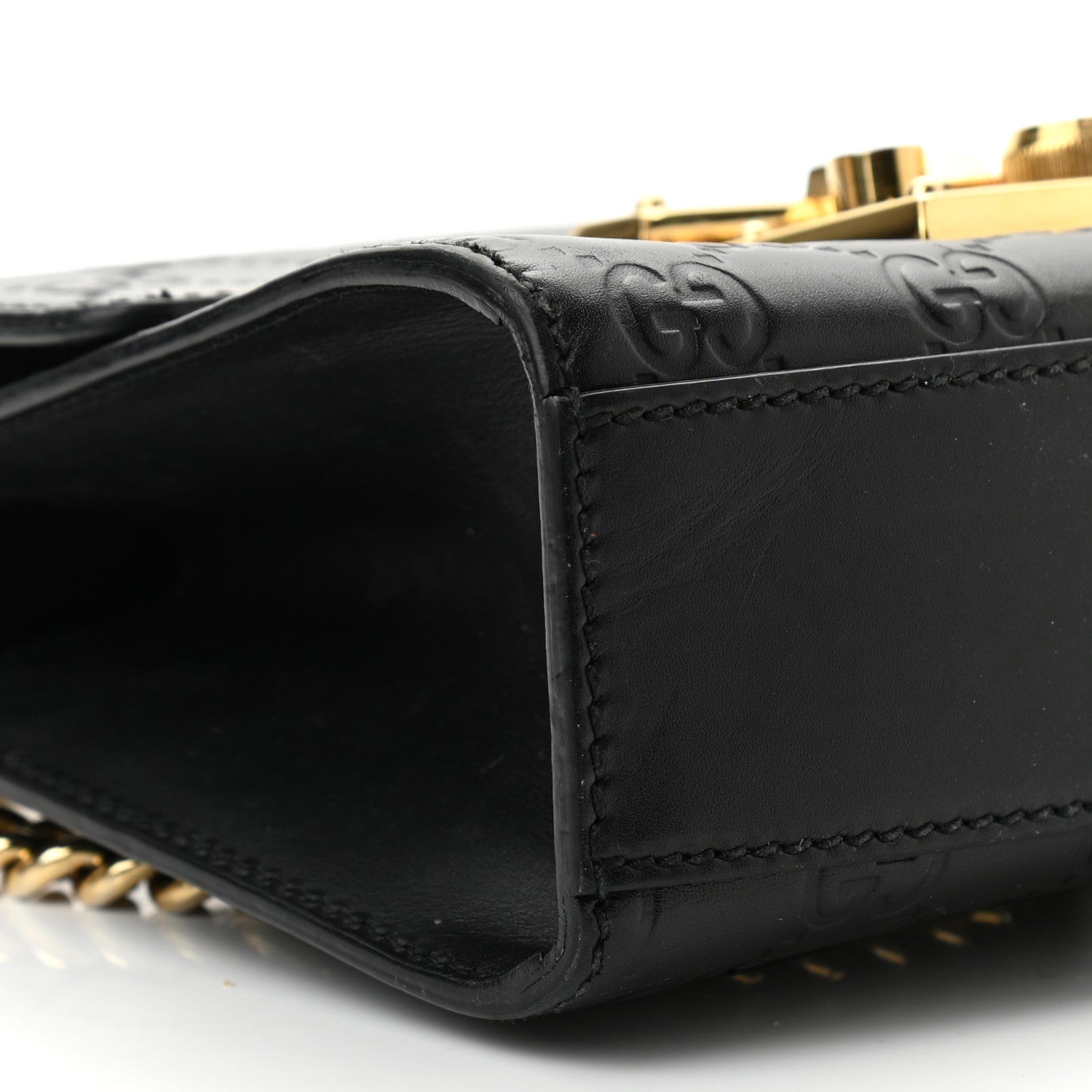 Gucci Guccissima Small Padlock Shoulder Bag Black 9 of 10