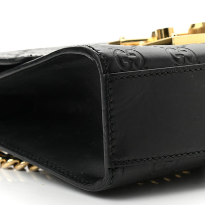 Gucci Guccissima Small Padlock Shoulder Bag Black 9 of 10