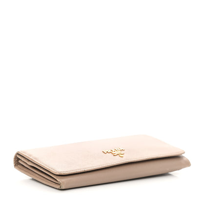 Prada Saffiano Metal Continental Flap Wallet Cammeo 4 of 17