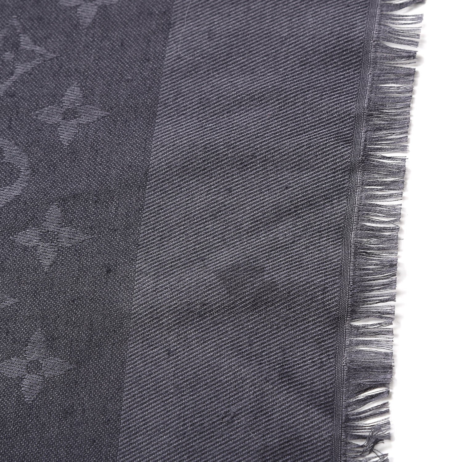 Louis Vuitton Wool Silk Monogram Shawl Anthracite 4 of 5