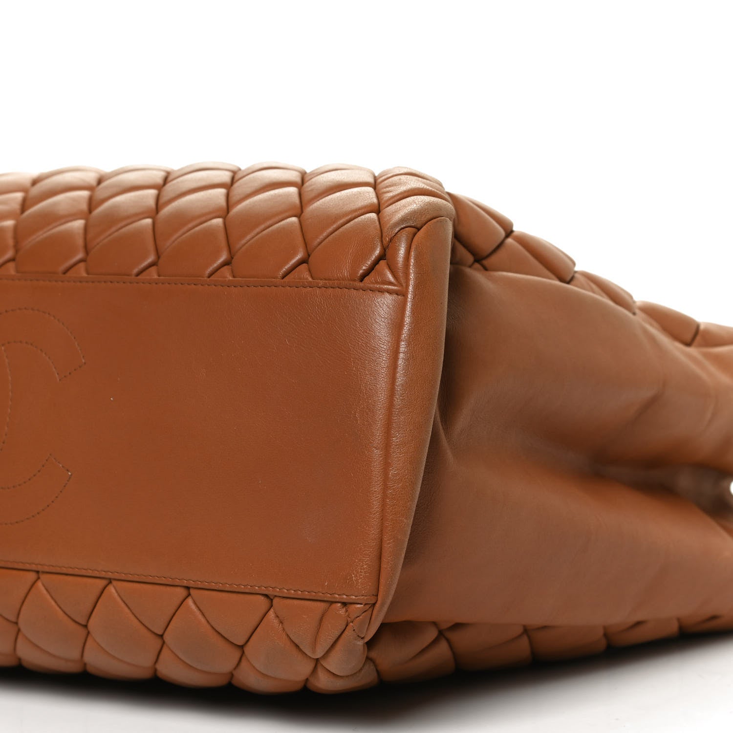 Chanel Lambskin Quilted Medium New Bubble North South Tote Brown 10 of 10