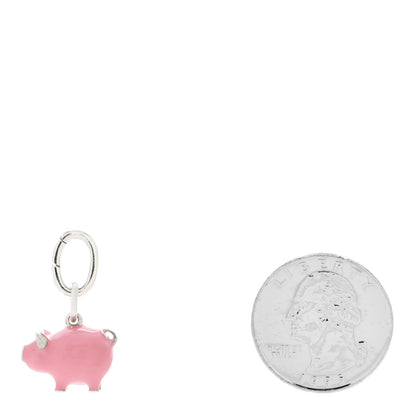 Tiffany Sterling Silver Enamel Pig Charm Pink 2 of 7