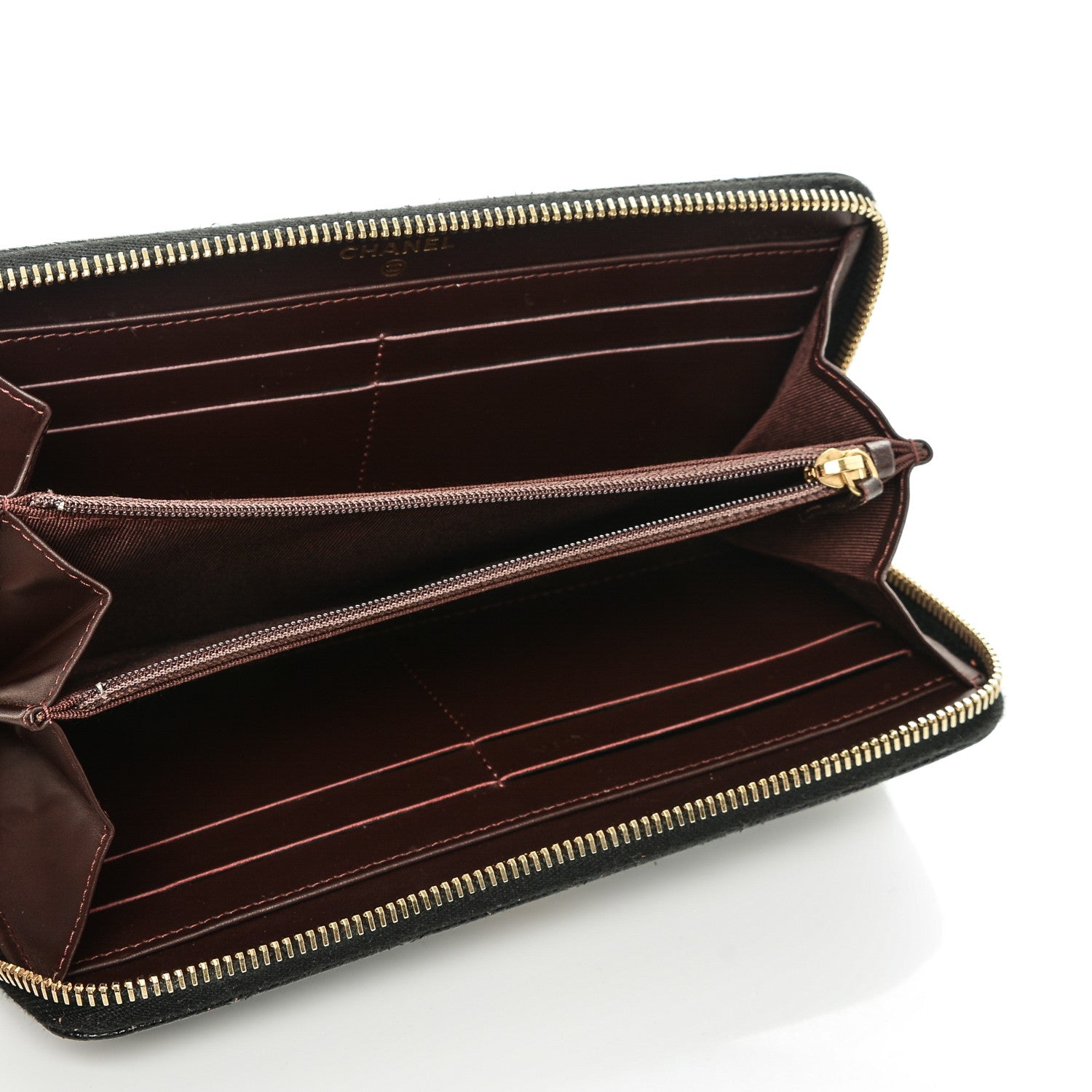 Chanel Caviar Quilted Large Gusset Zip Around Wallet Black 5 of 8
