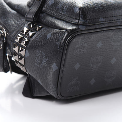 MCM Visetos Side Stud Mini Stark Backpack Black 8 of 9
