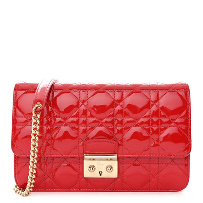 Christian Dior Patent Cannage Miss Dior Promenade Pouch Red 1 of 14