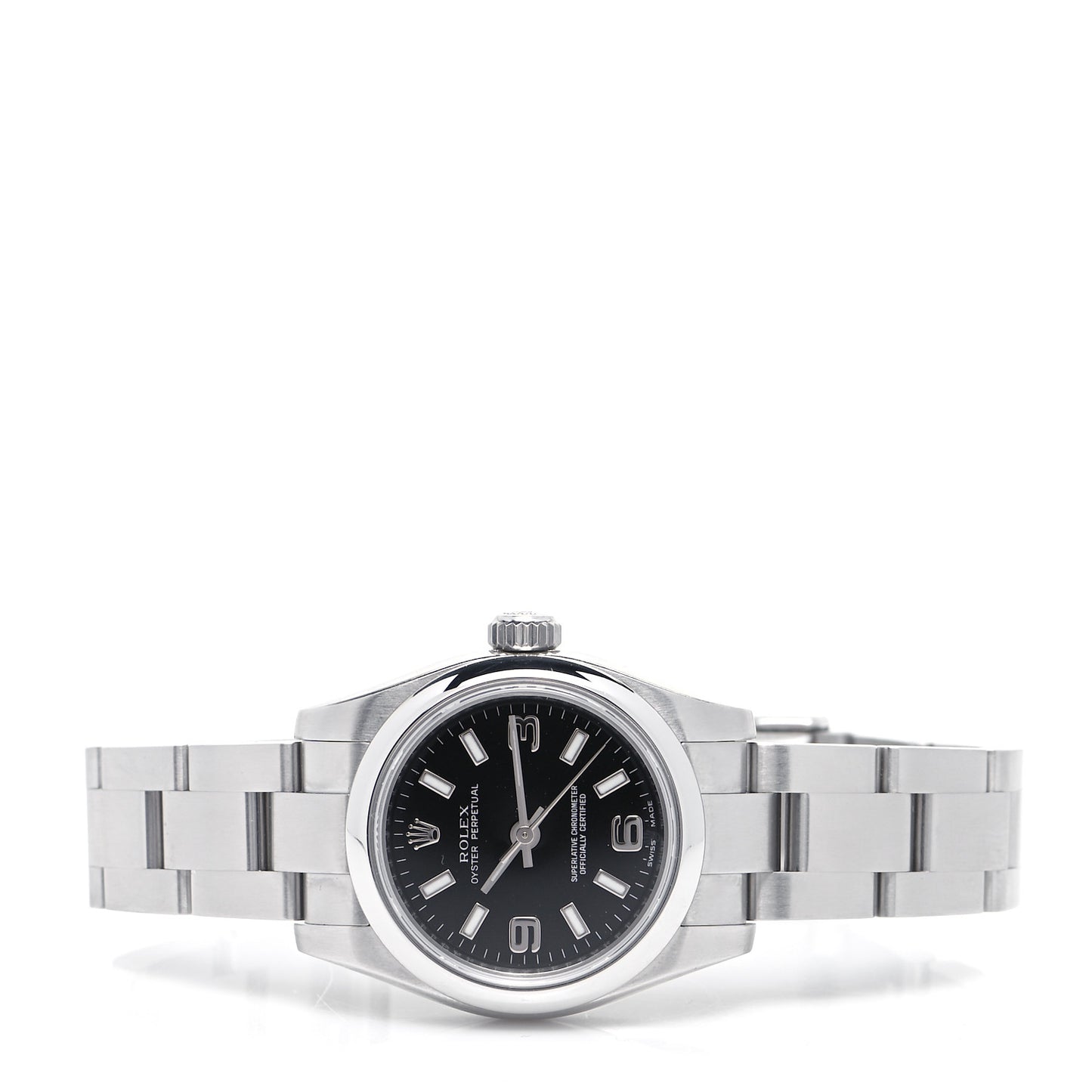 Stainless Steel 26mm Oyster Perpetual Watch Black 176200