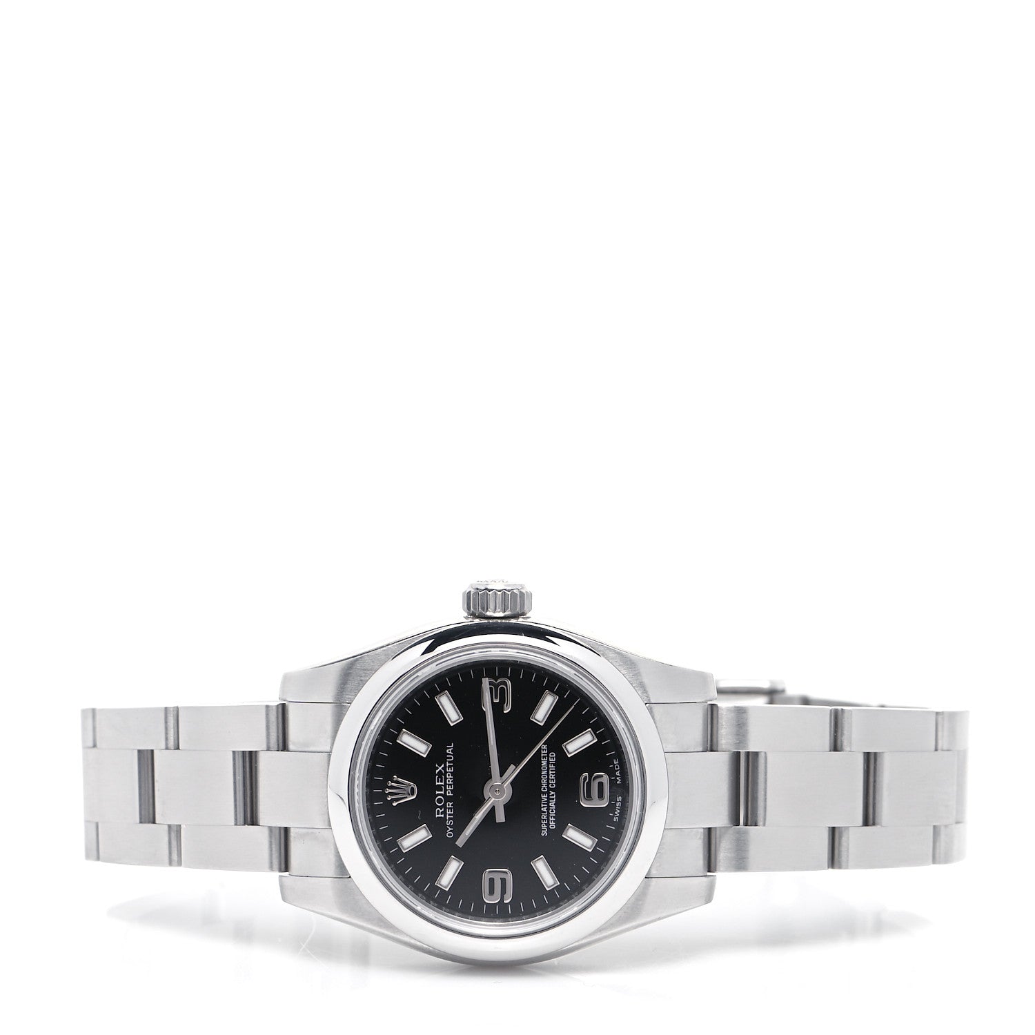 Rolex Stainless Steel 26mm Oyster Perpetual Watch Black 176200 2 of 5