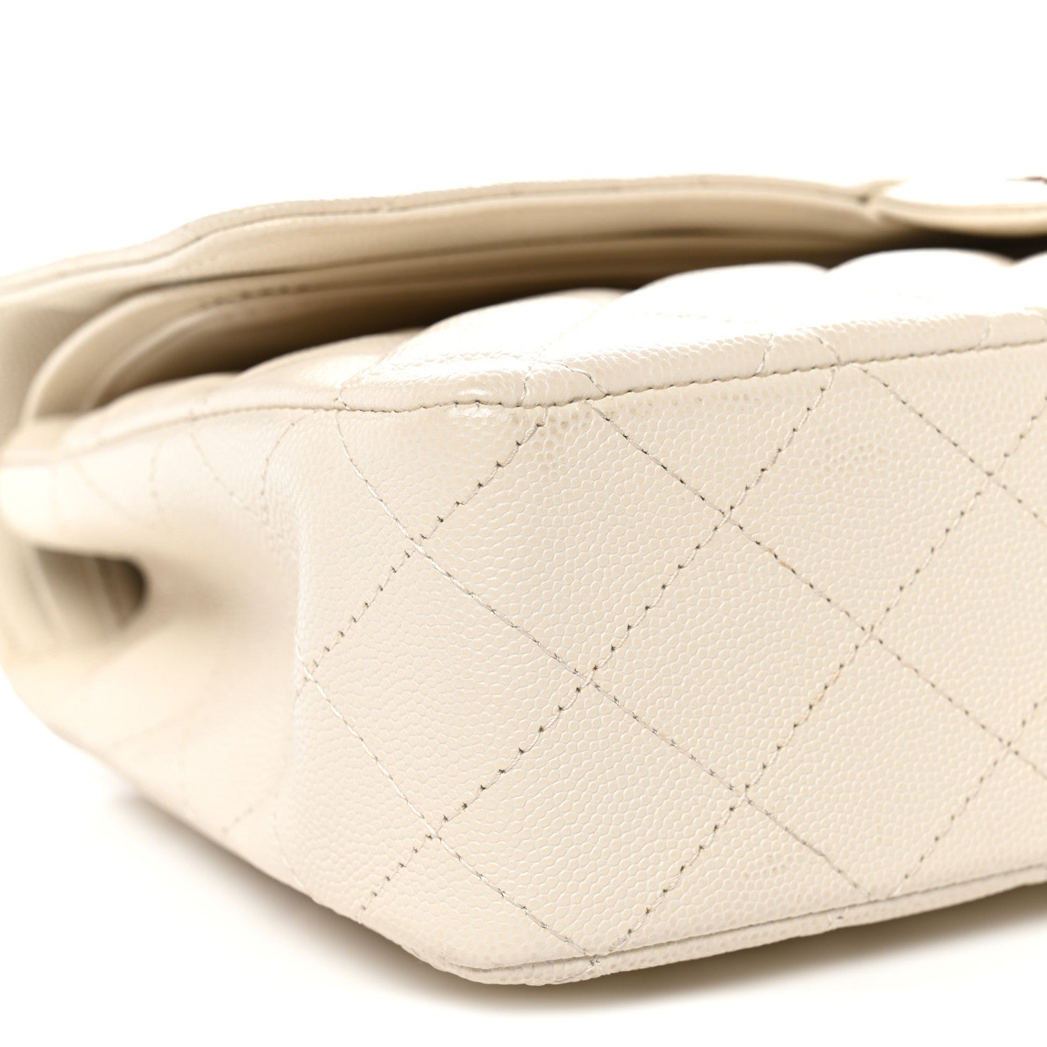 Chanel Caviar Quilted Medium Double Flap White 9 of 11