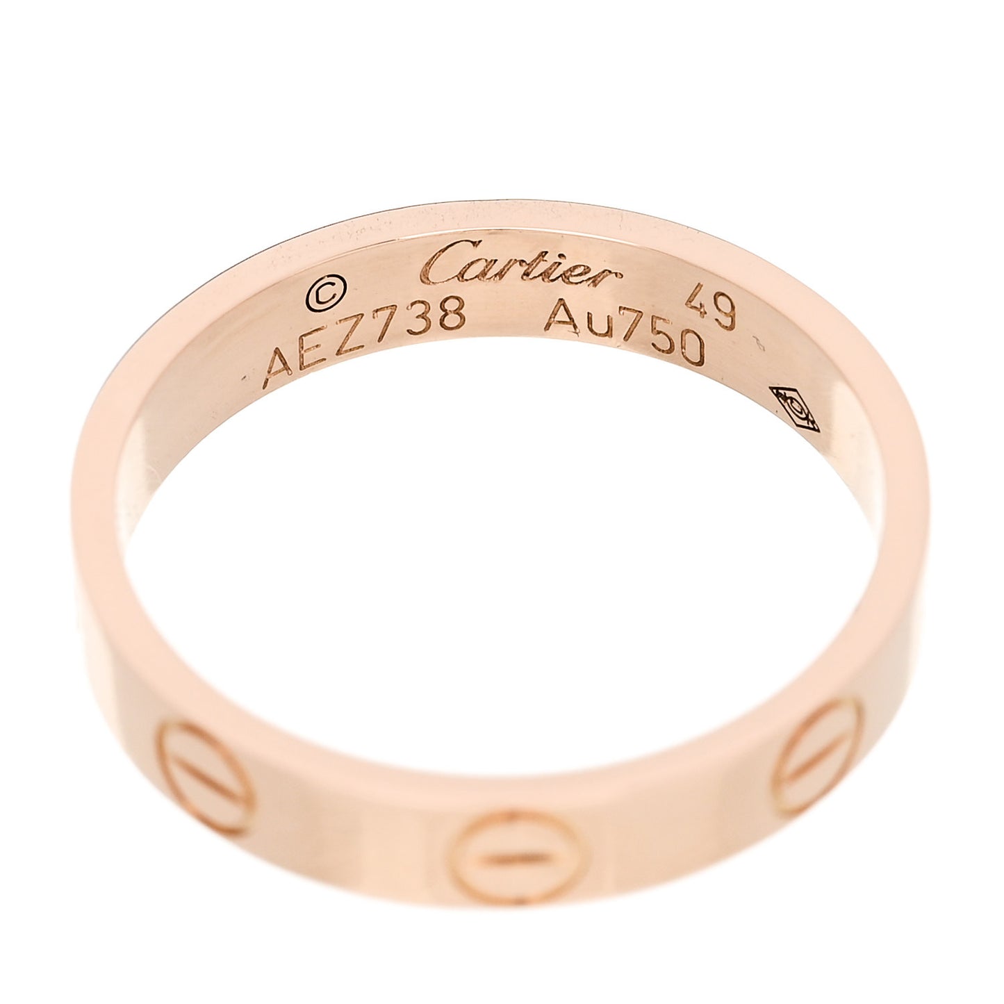 18K Pink Gold 3.5mm LOVE Wedding Band Ring 49 5