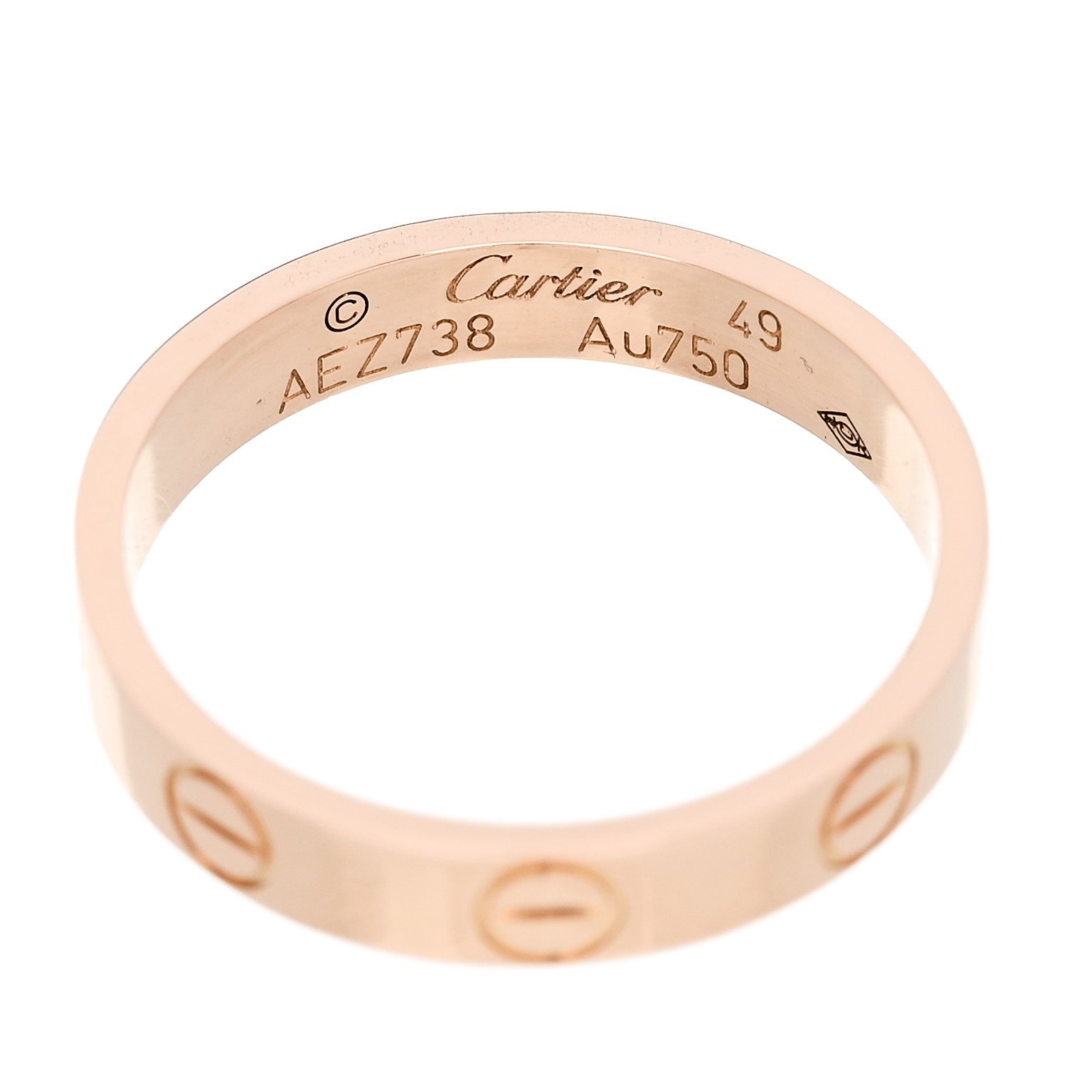 Cartier 18K Pink Gold 3.5mm LOVE Wedding Band Ring 49 5 4 of 4