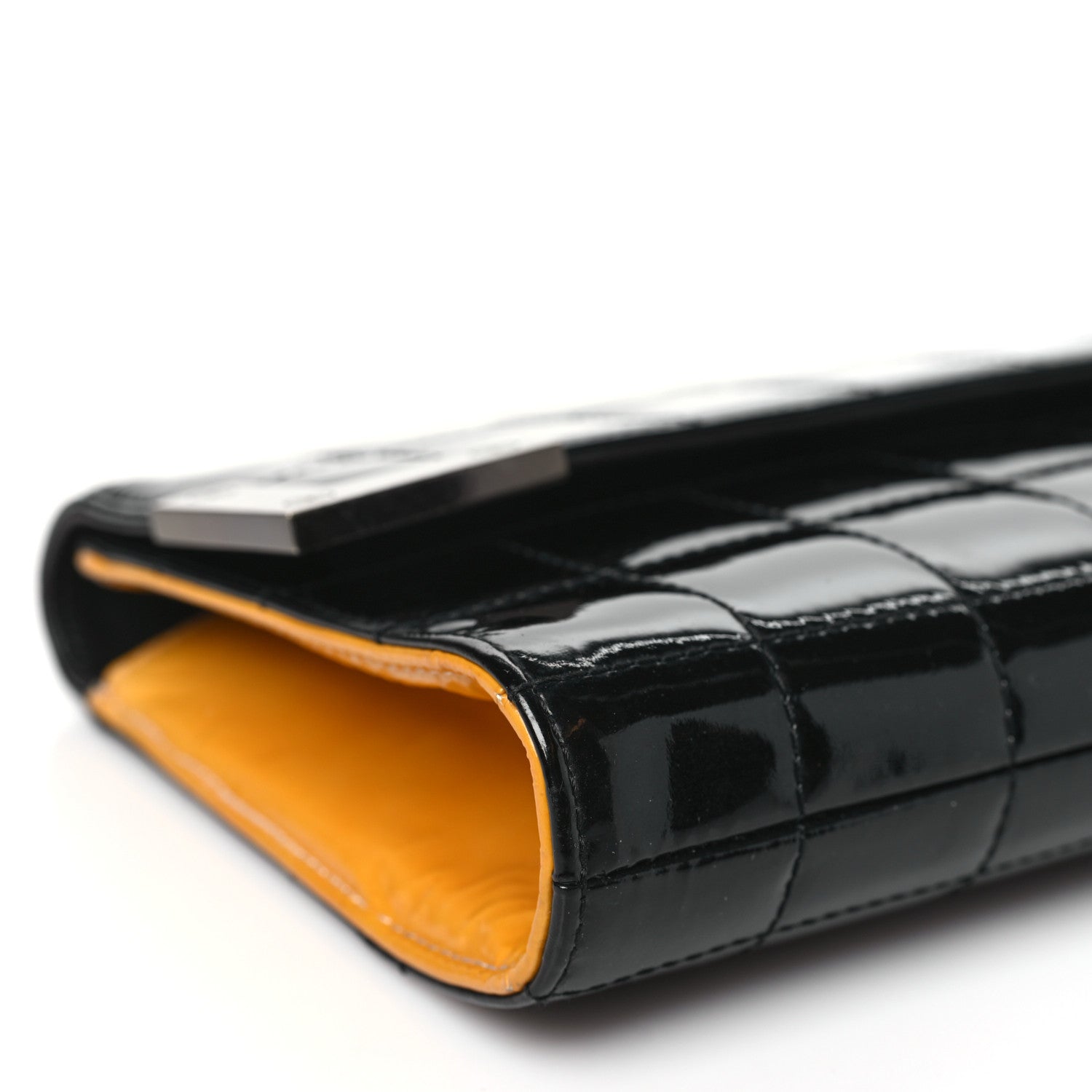 Chanel Patent Chocolate Bar Clutch Black 9 of 10