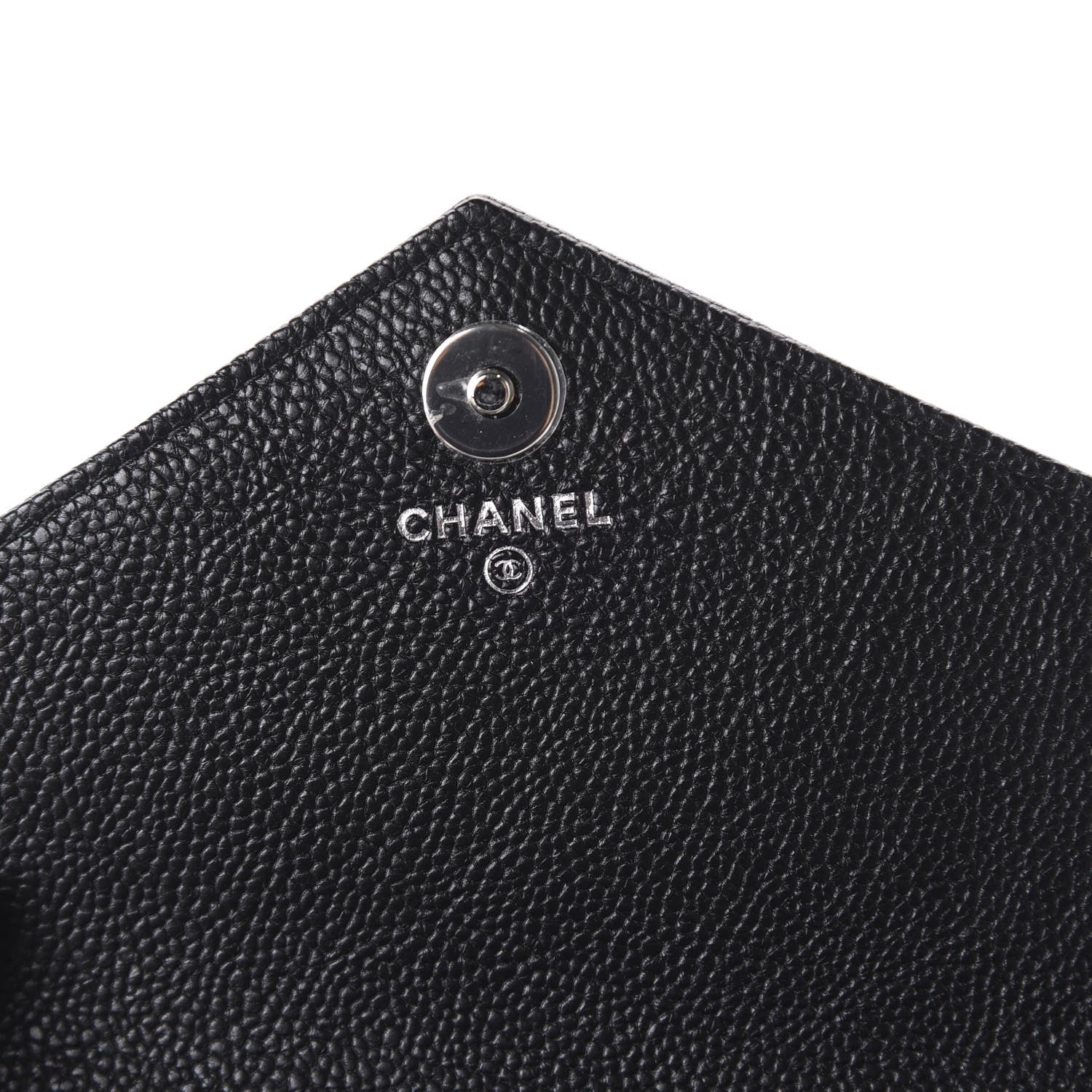 Chanel Caviar Chevron Quilted Square Wallet On Chain WOC Black 8 of 10