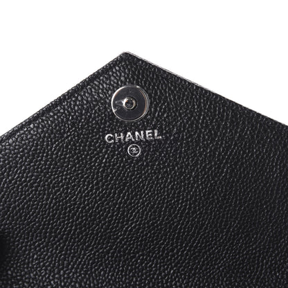 Chanel Caviar Chevron Quilted Square Wallet On Chain WOC Black 8 of 10