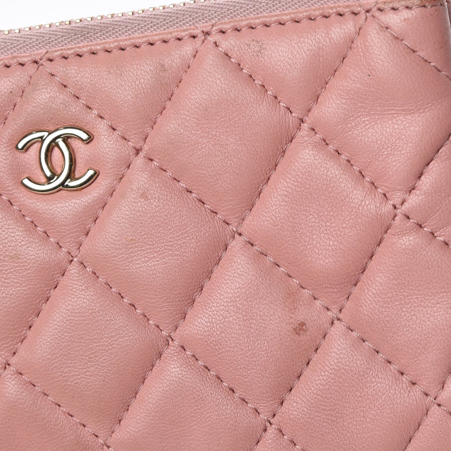 Chanel Lambskin Quilted Small Cosmetic Case Pink 10 of 13