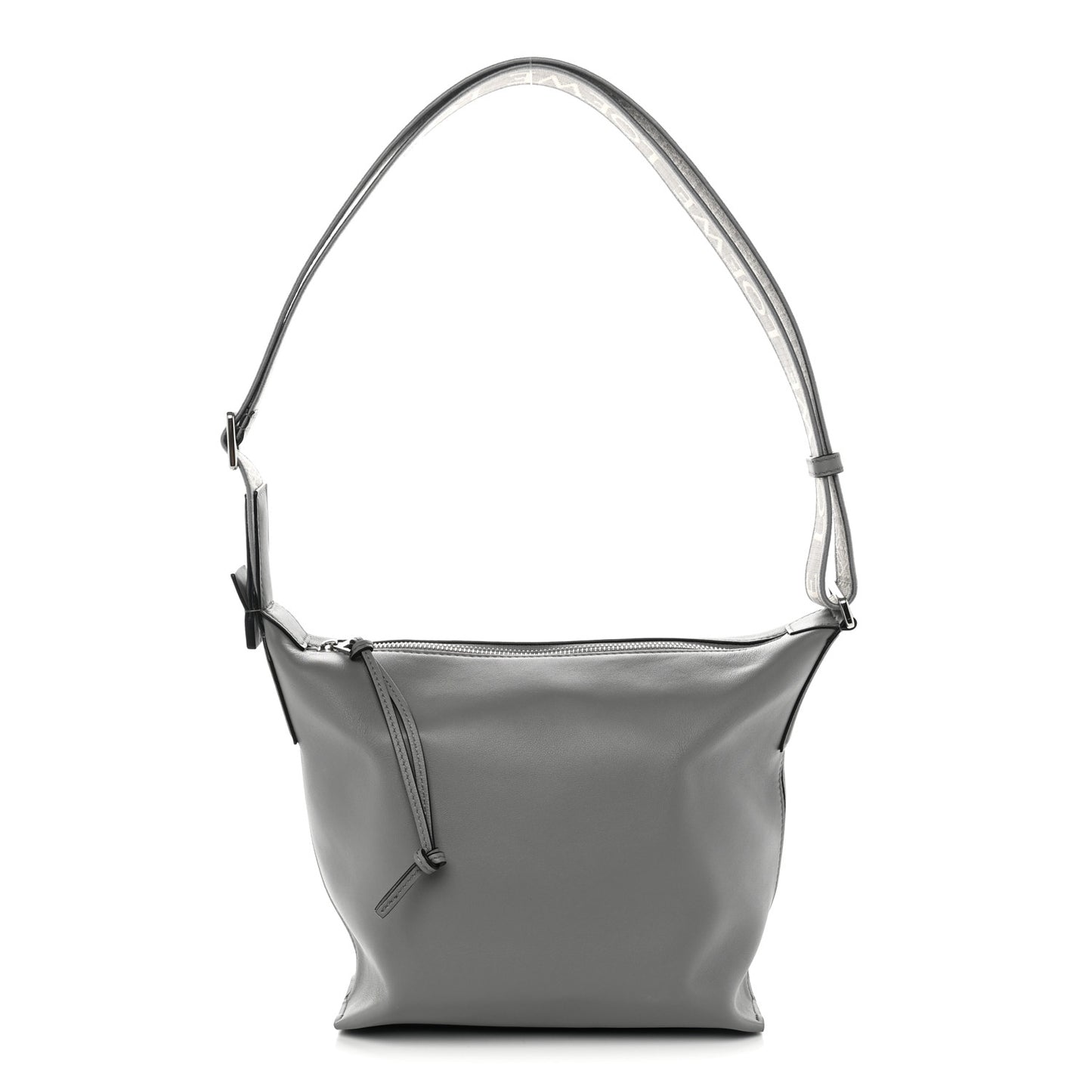 Supple Smooth Calfskin Jacquard Small Cubi Crossbody Bag Asphalt Grey